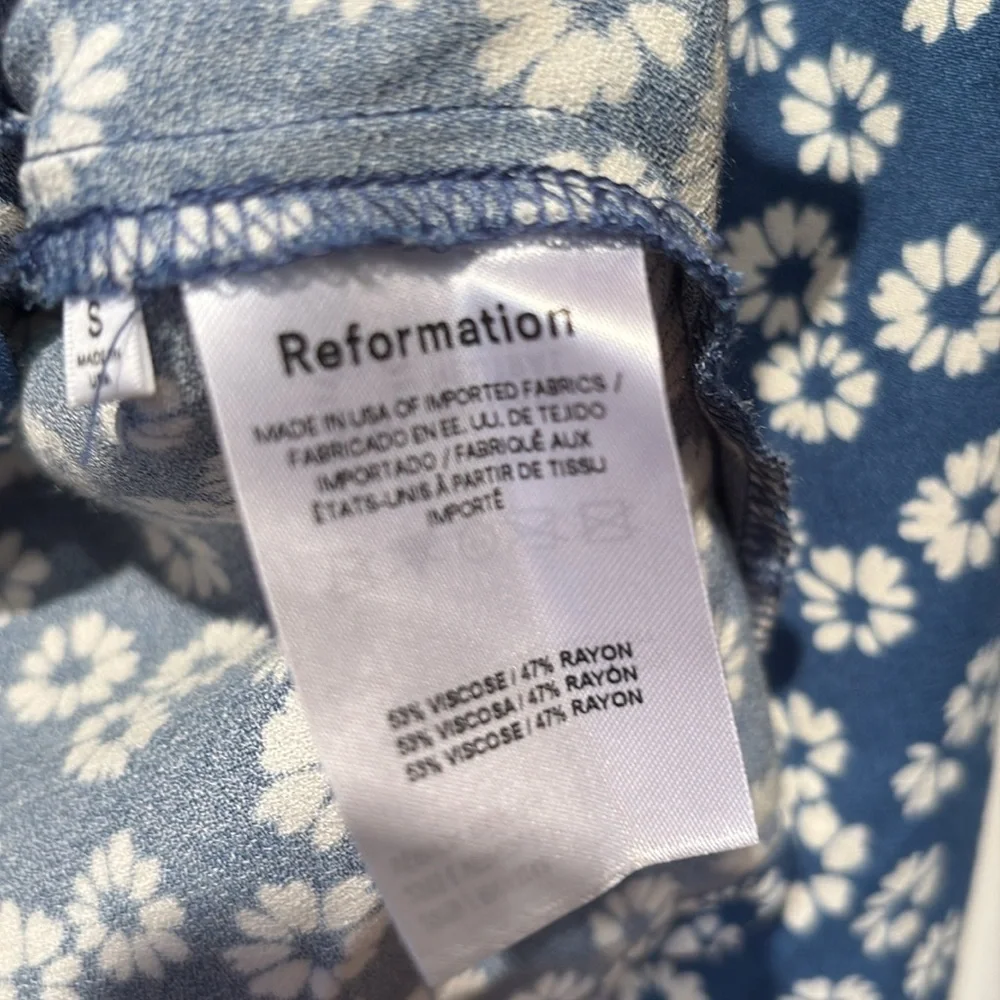 Reformation Nell Floral Button Front Top